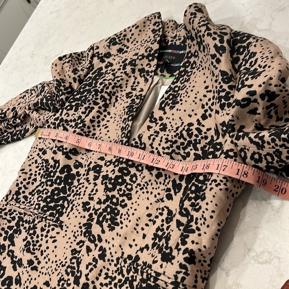 J. Crew Going-Out Blazer in Leopard Print Linen Blend Preppy Academia Size 6 NWT - Picture 14 of 16